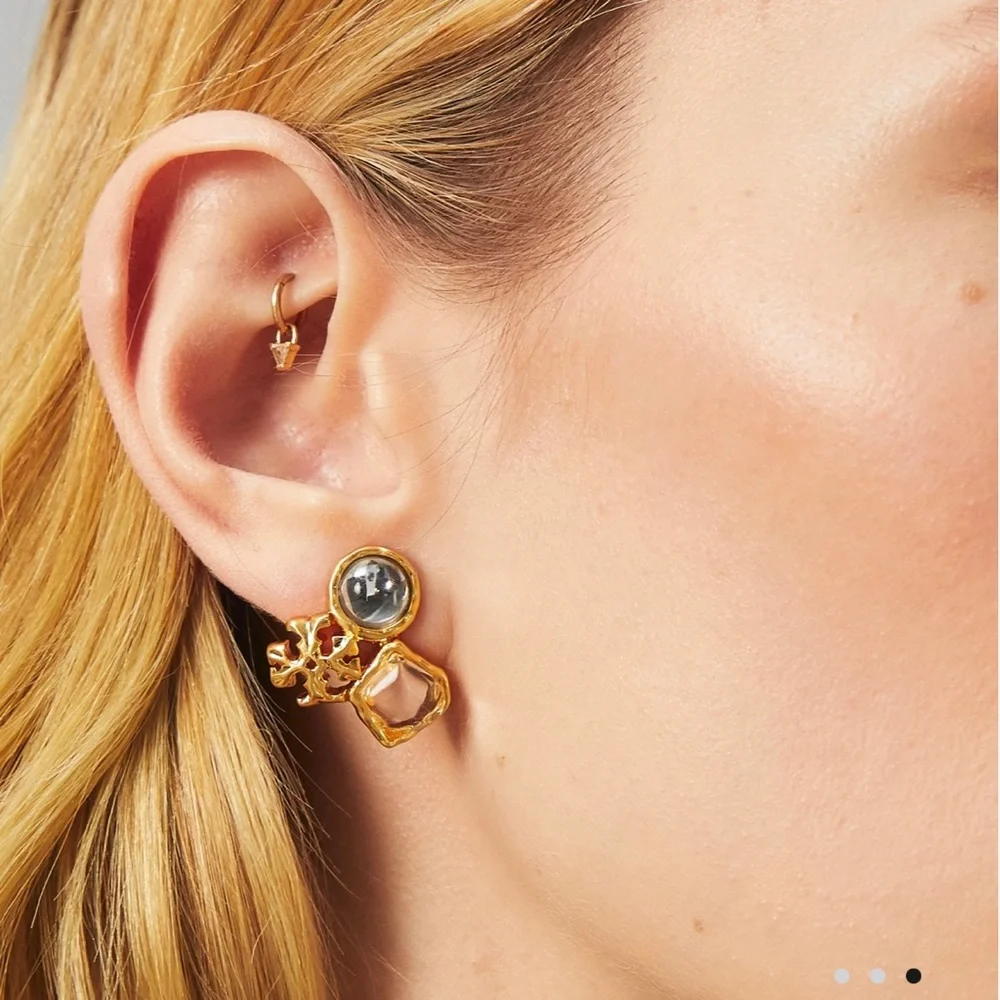 Tory Burch “Roxanne” Cluster Stud Earrings - Picture 1 of 8
